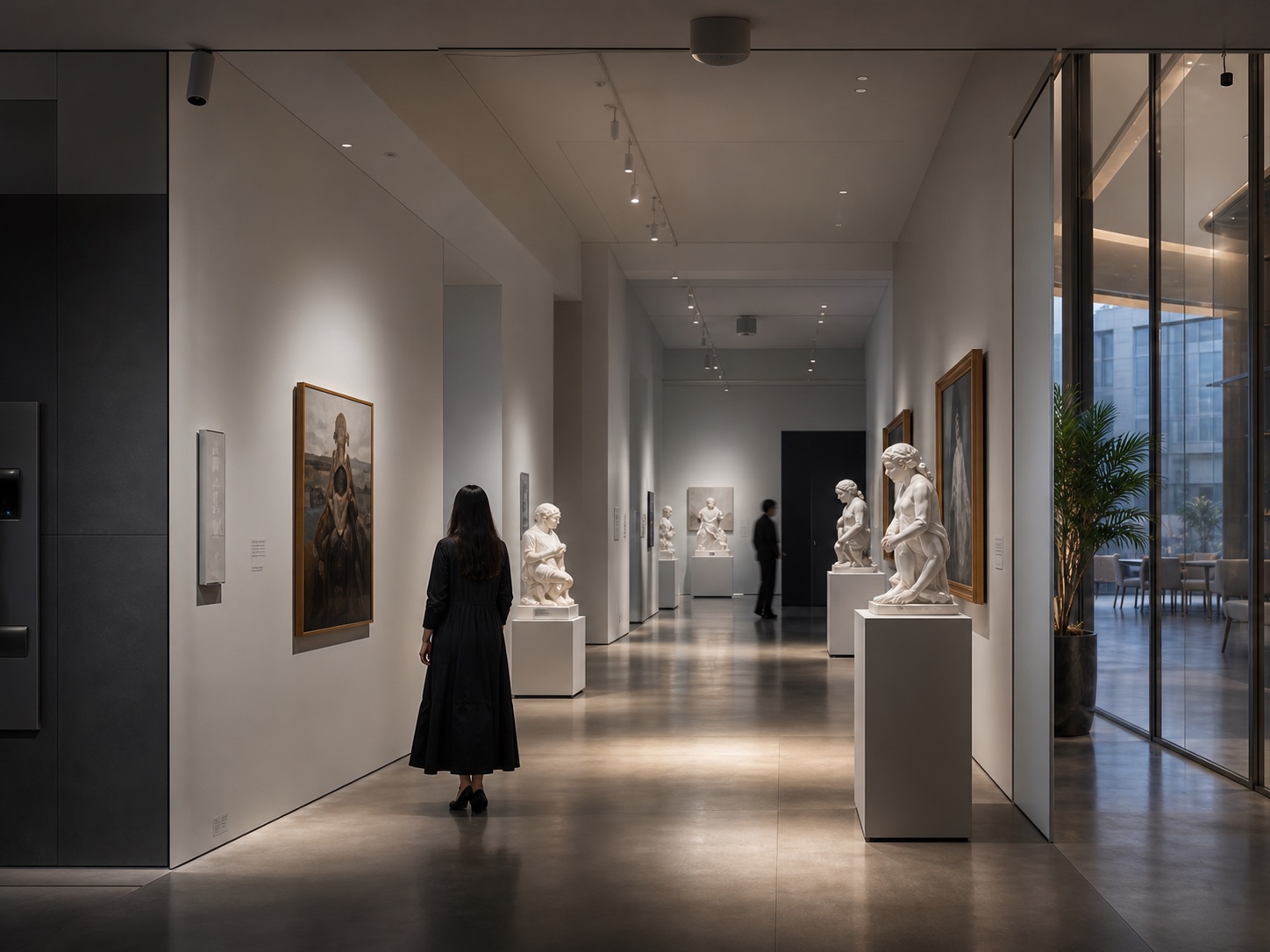 A visitor in a responsive cultural gallery