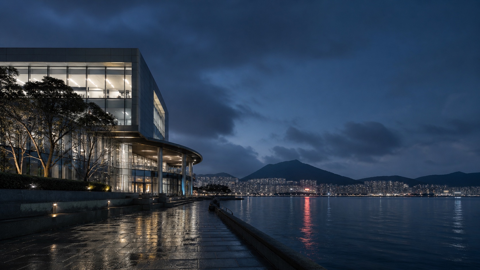 Hong Kong waterfront at night